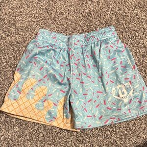 Baseball shorts Blue Colorful Patterned ice cream Shorts